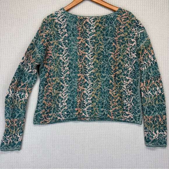 Peruvian Connection Pima Cotton Sweater Jacquard Geometric Colorful Med Pullover - Picture 5 of 7